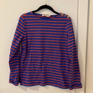 Tory Burch Striped Cotton Tee XL (fits like womens medium)
